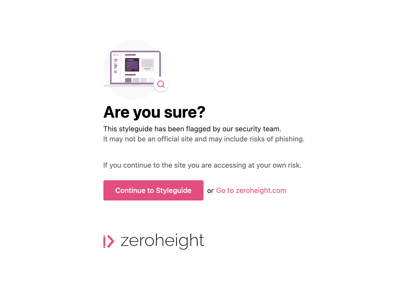 Warning window asking if viewers want to go to the external link