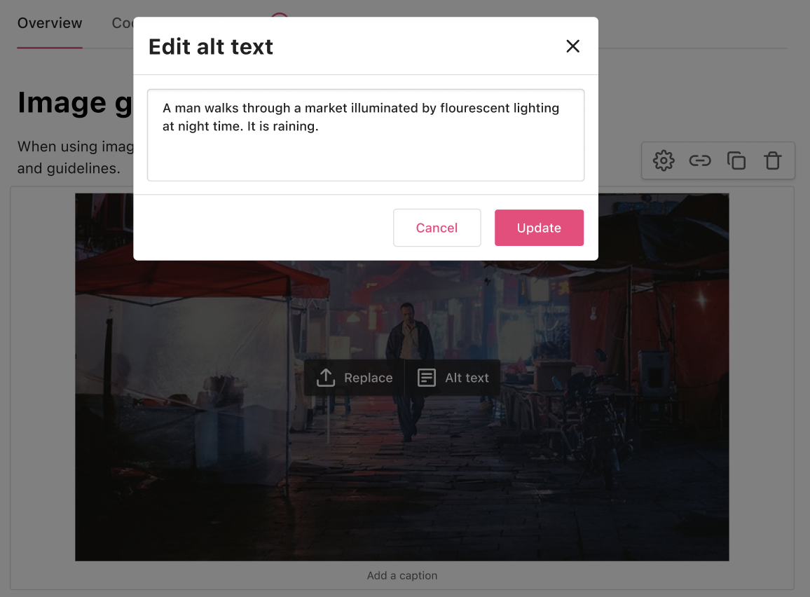 Filled in Alt text field