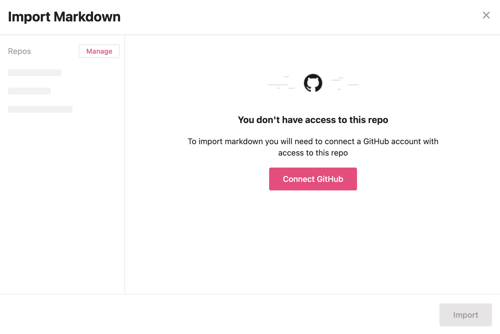 Connect to Github from the Impart Markdown window