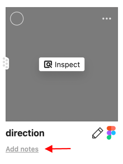 Arrow pointing to Add notes function