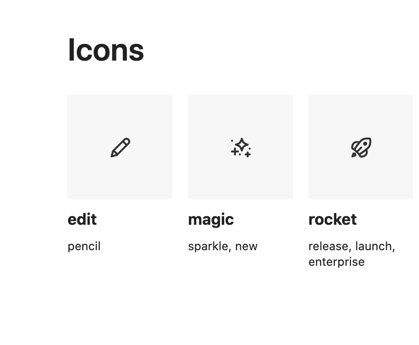 Icon description in zeroheight