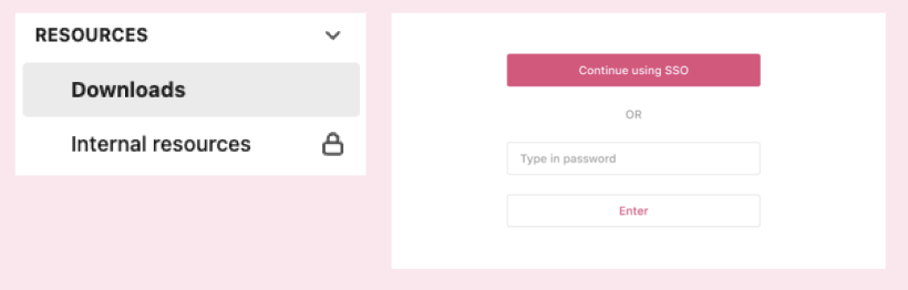 Use private pages or SSO in zh