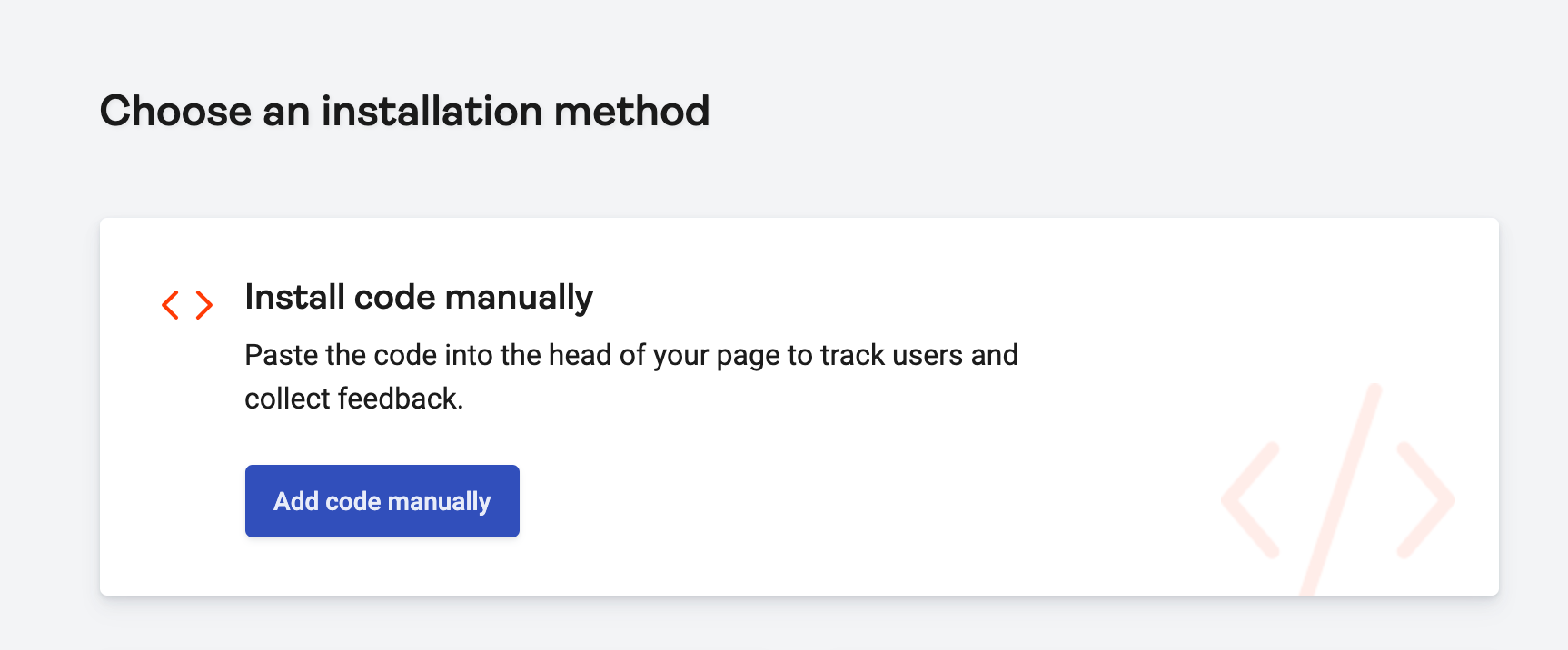 Hotjar window to add code manually
