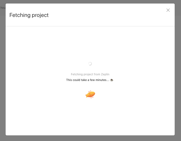 Loading window for Zeplin