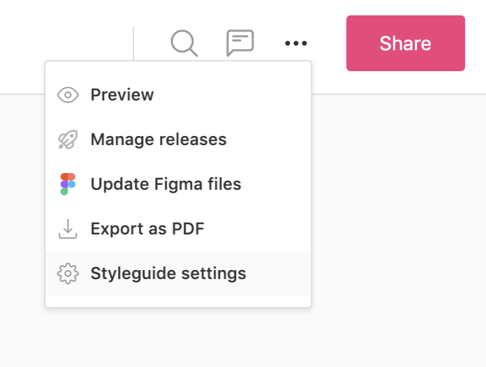 three dot menu for styleguide