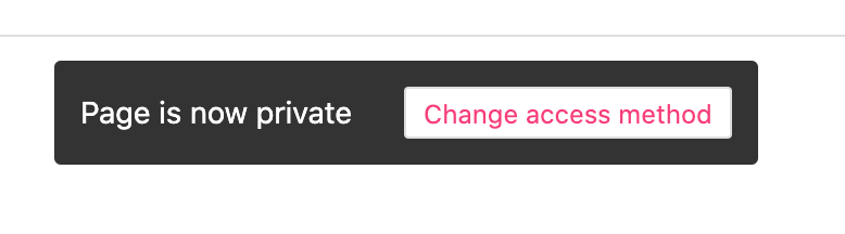 Page is now private notification
