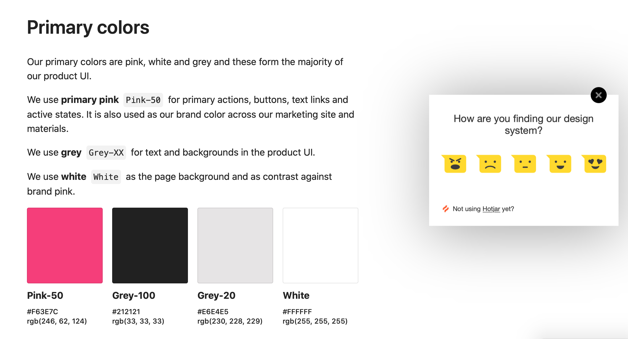 Feedback widget example