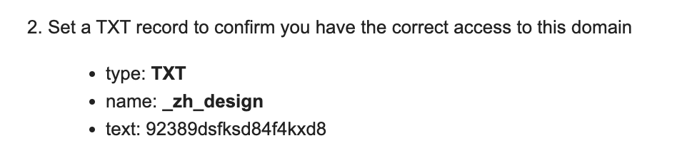 preview of email showing TXT record host and value