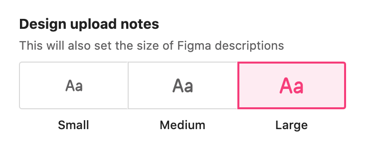 design upload note size options found in the styleguide.