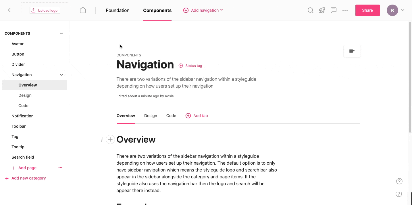 Gif showing how to add status tags
