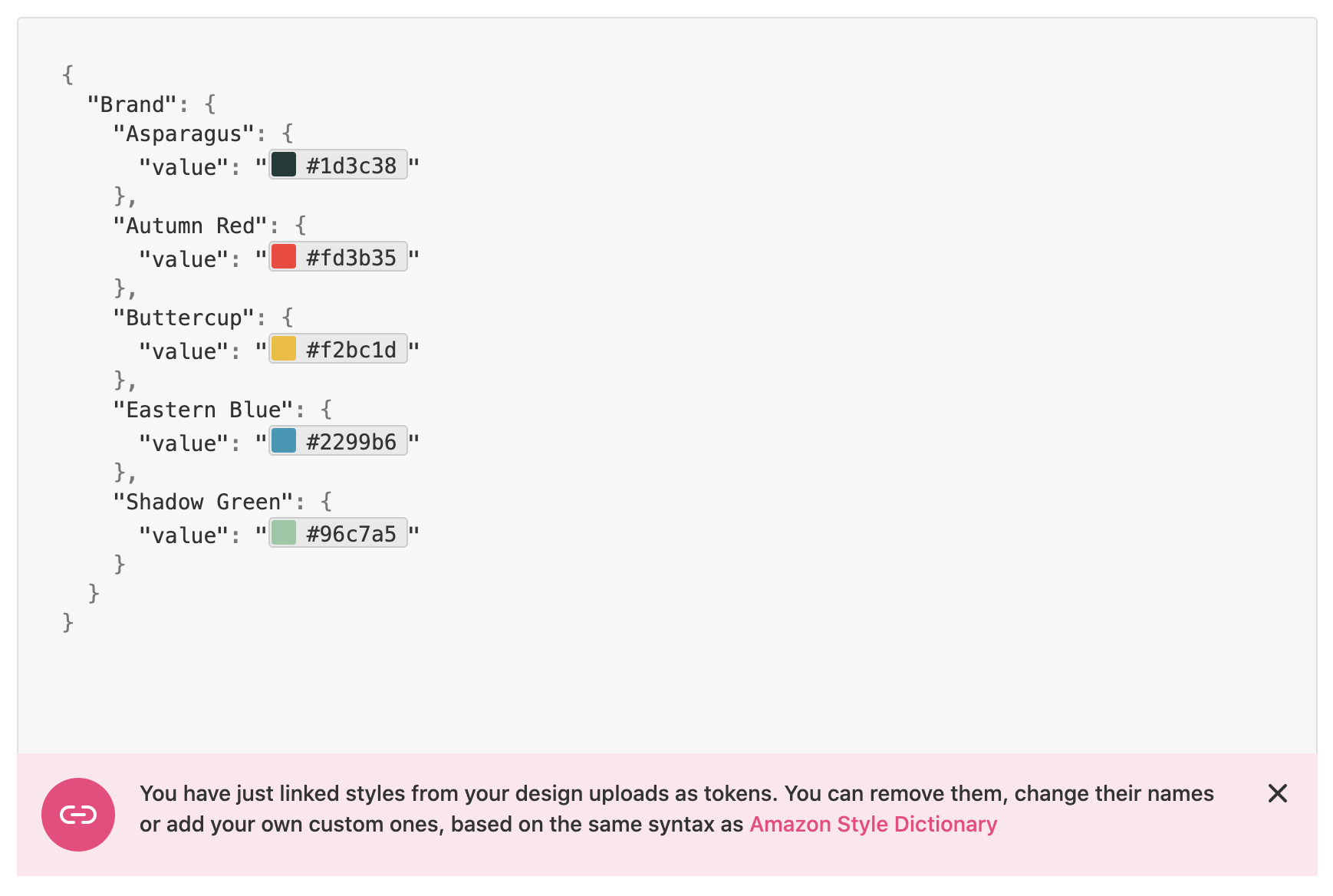 Tokens 2.0 window with color styles
