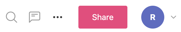 Share button next to profile icon