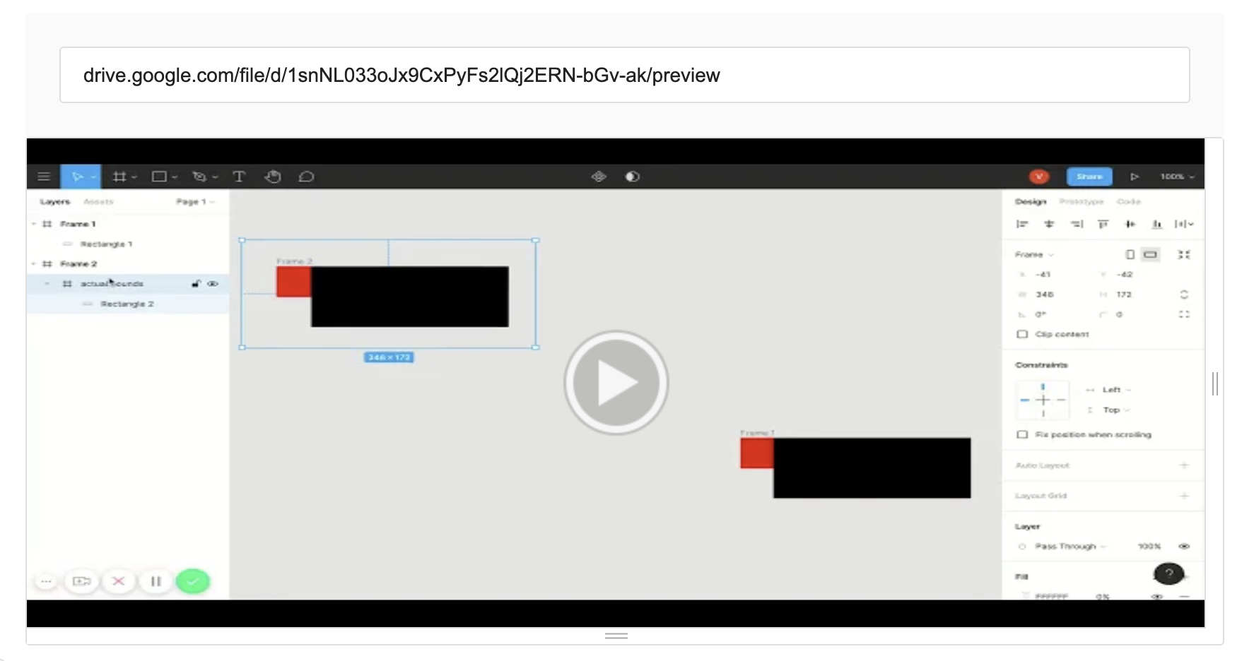 Embedded video in the iframe