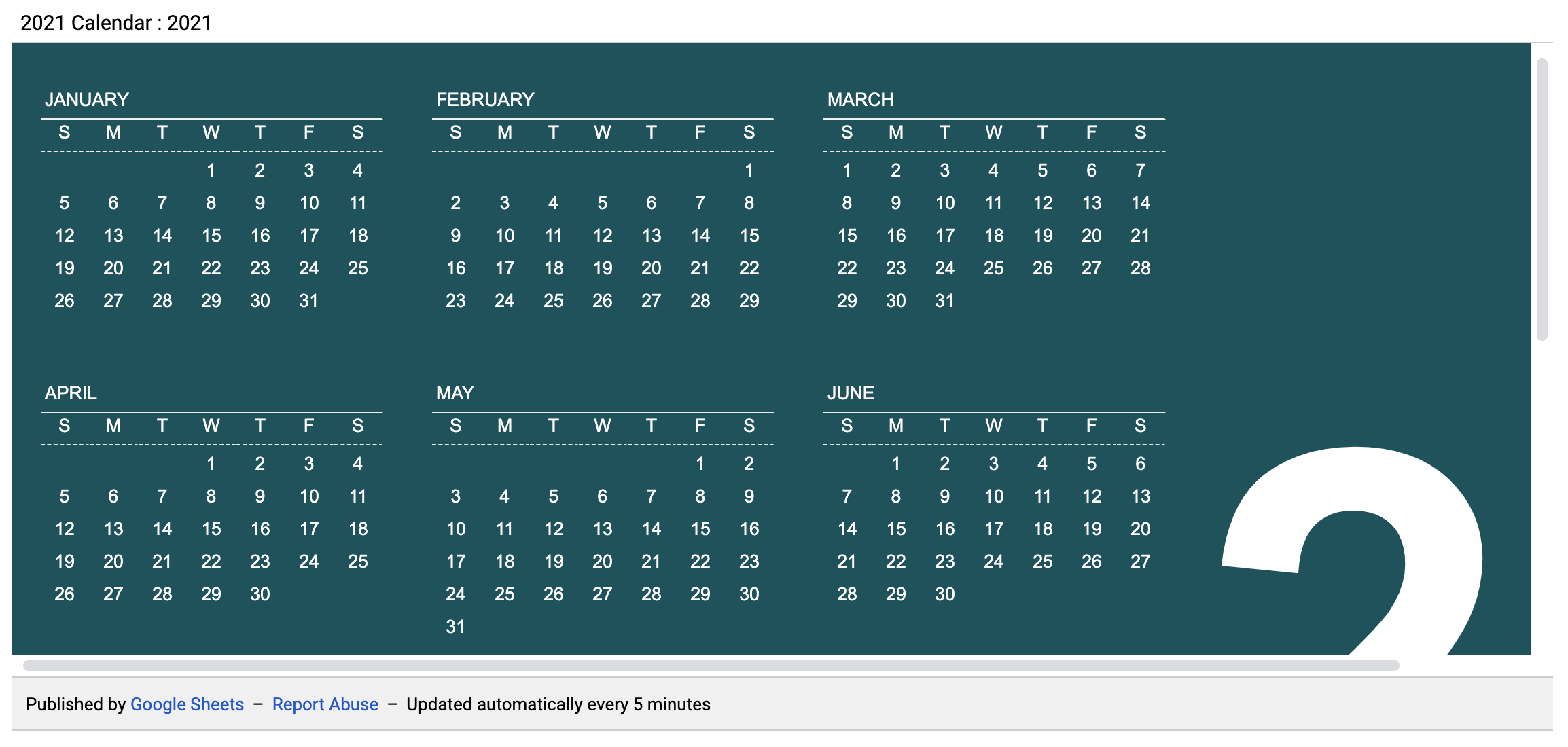 Embedded Google Sheet in the iFrame in viewer mode
