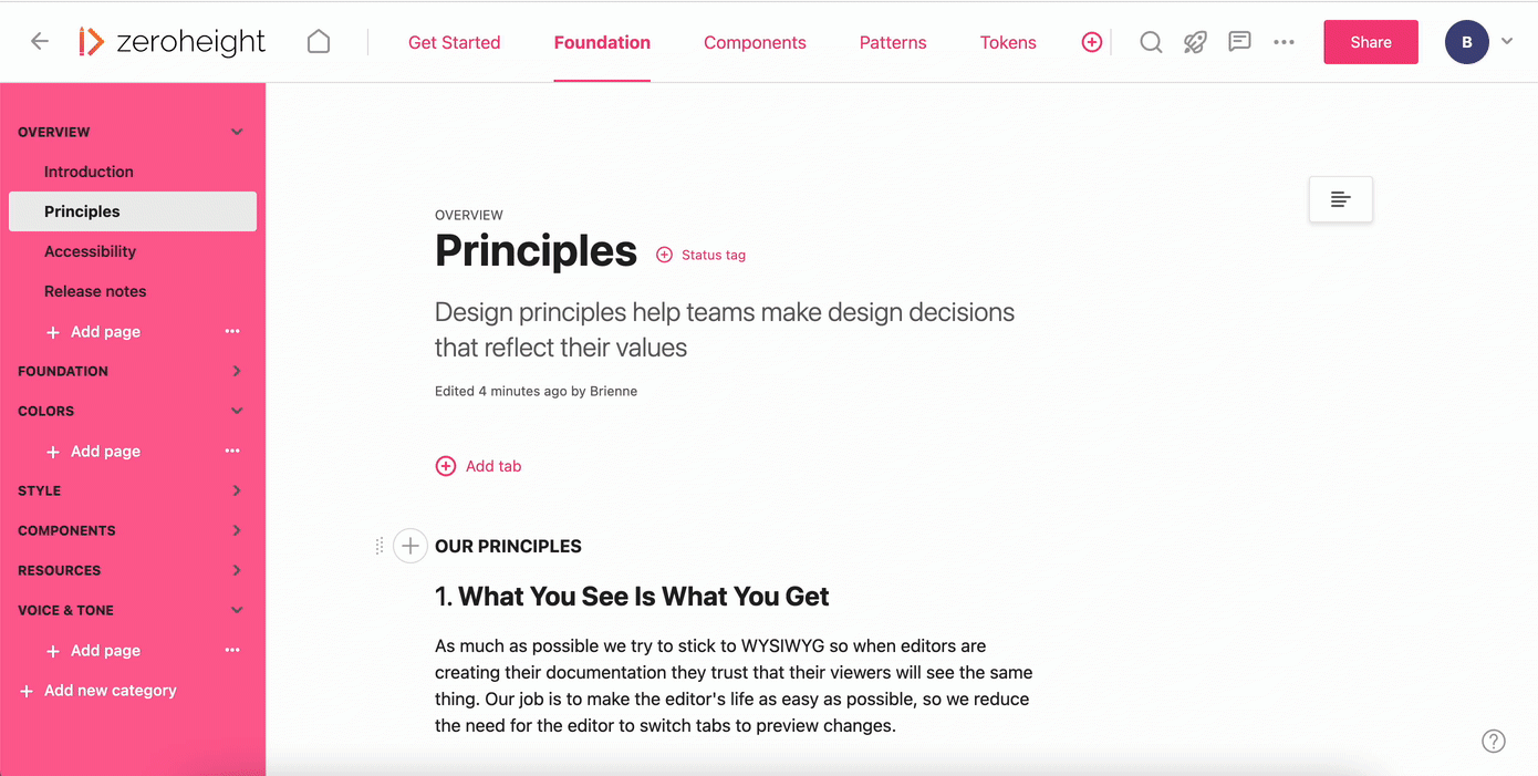 Gif showing how to add a synced page
