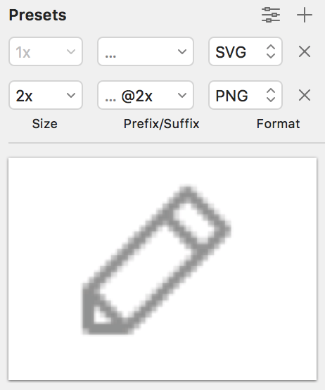 Sketch presets for downloading assets