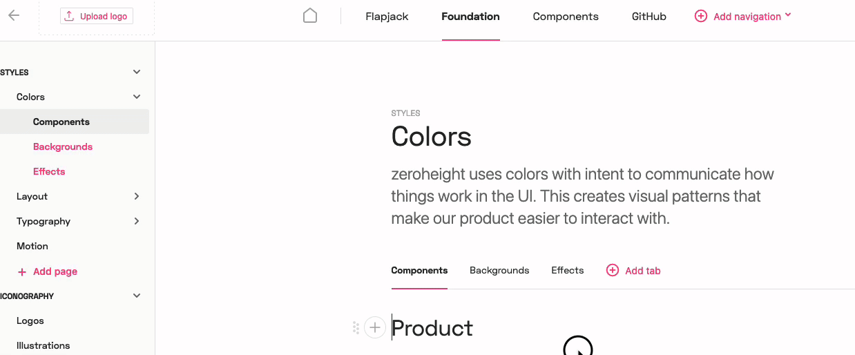 Gif showing how to move sections in the top navigation