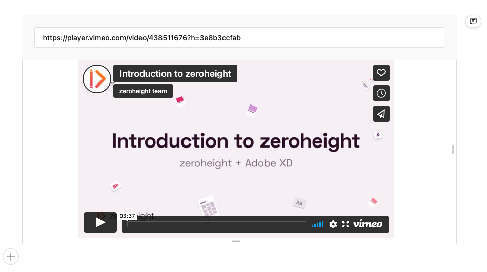 Embedded Vimeo video in the iFrame