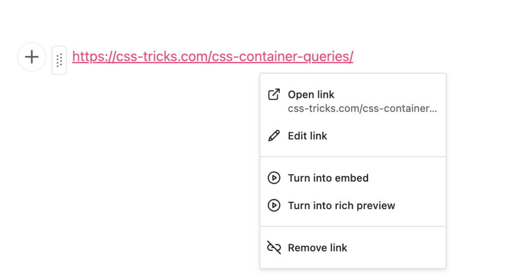 Popover menu showing for a link