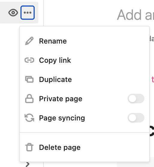 Copy link function in the three dots menu for the sidebar