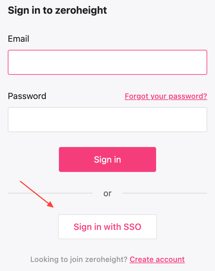 Red arrow pointing to Sign in with SSO