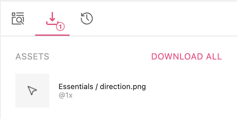 Download section in the inspect view