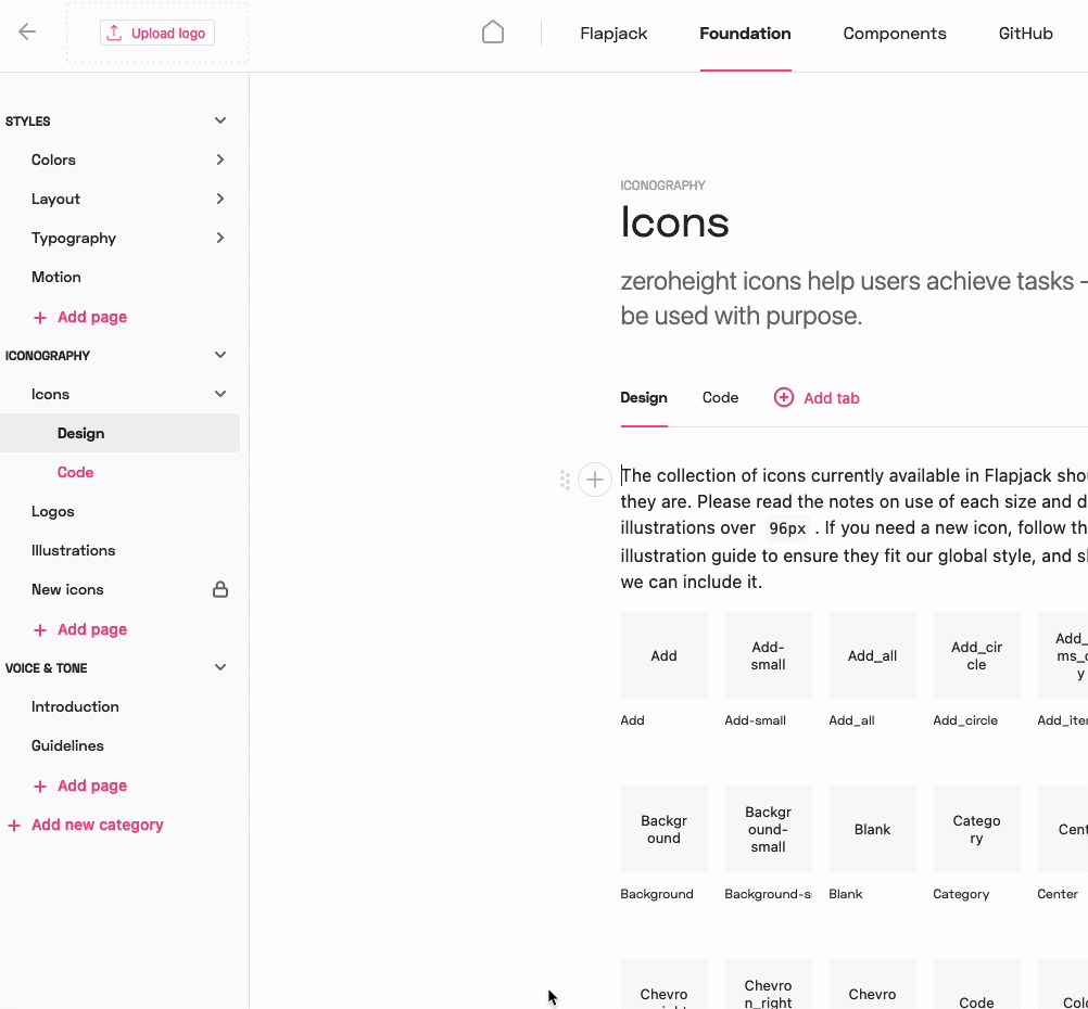 Gif showing how to move categories from the sidebar to the top navigation