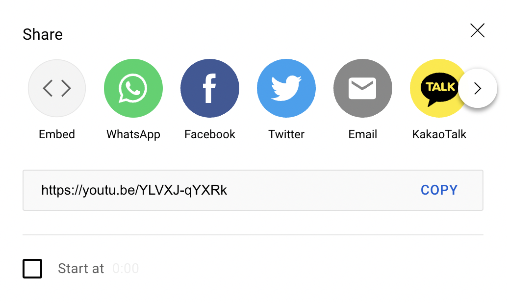 Embed function in the Share window