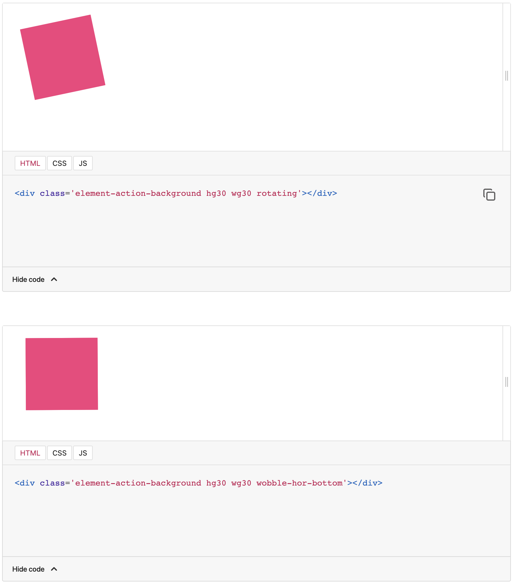 Code preview example