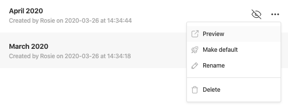 Click preview in the Release menu to see hidden Releases