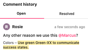 Comment history