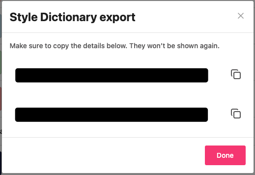 Security settings for style dictionary export