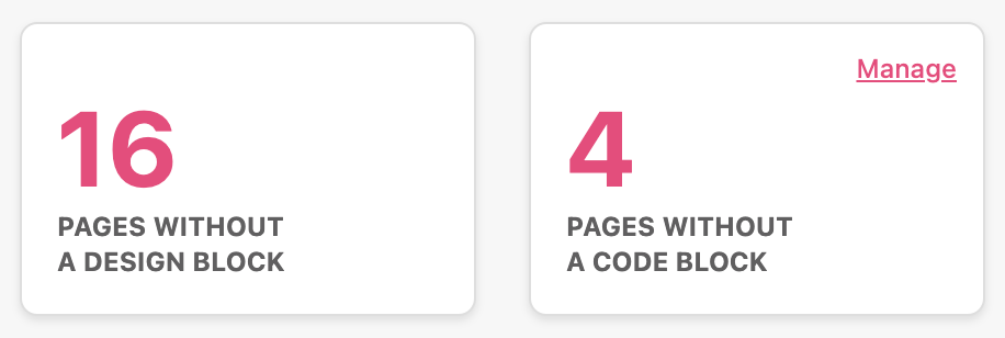 The pages without design/code cards