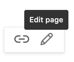 Edit page function is hovered on.